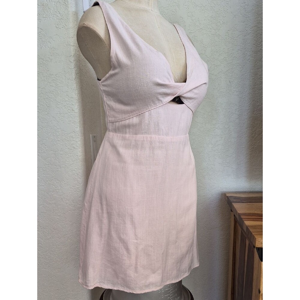 Miami For Francesca's 30% Linen Twisted Top With Center Hole Dress Sz Medium